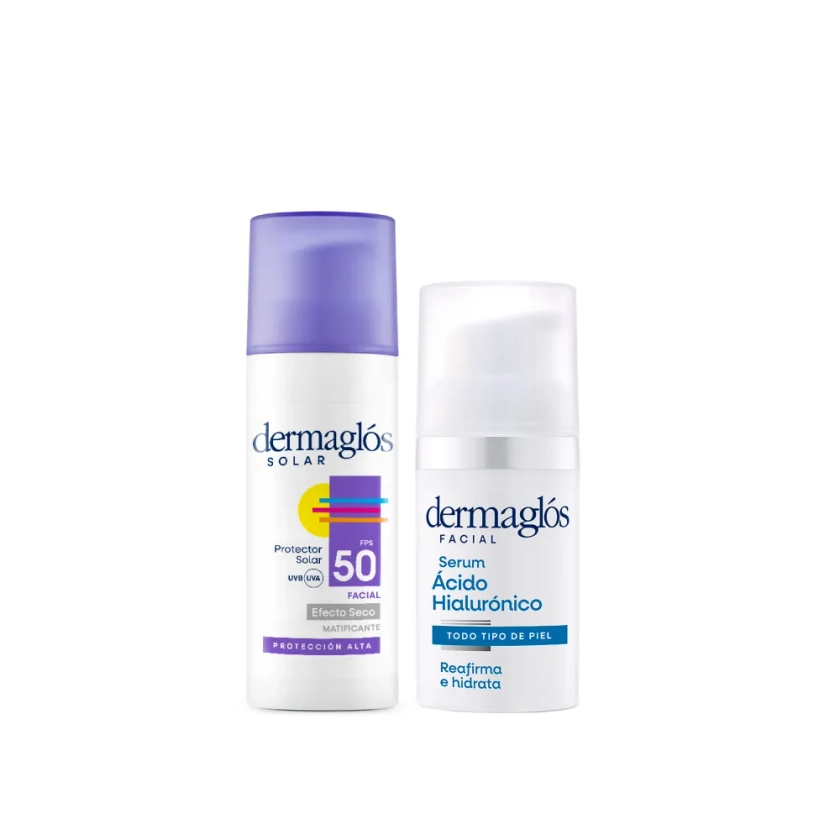 Kit Dermaglós Protector Solar Facial + Sérum Ácido Hialurónico