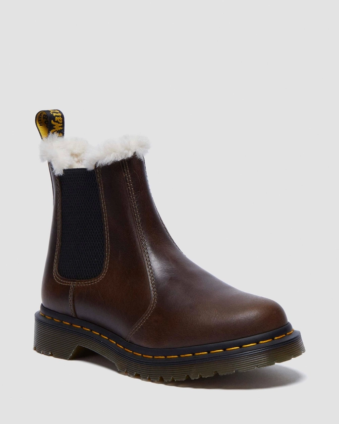 2976 Women's Faux Fur Lined Chelsea Boots in Khaki | Dr. Martens