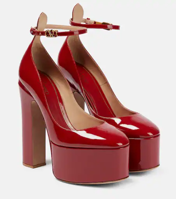 Tan-Go patent leather platform pumps in red - Valentino Garavani | Mytheresa