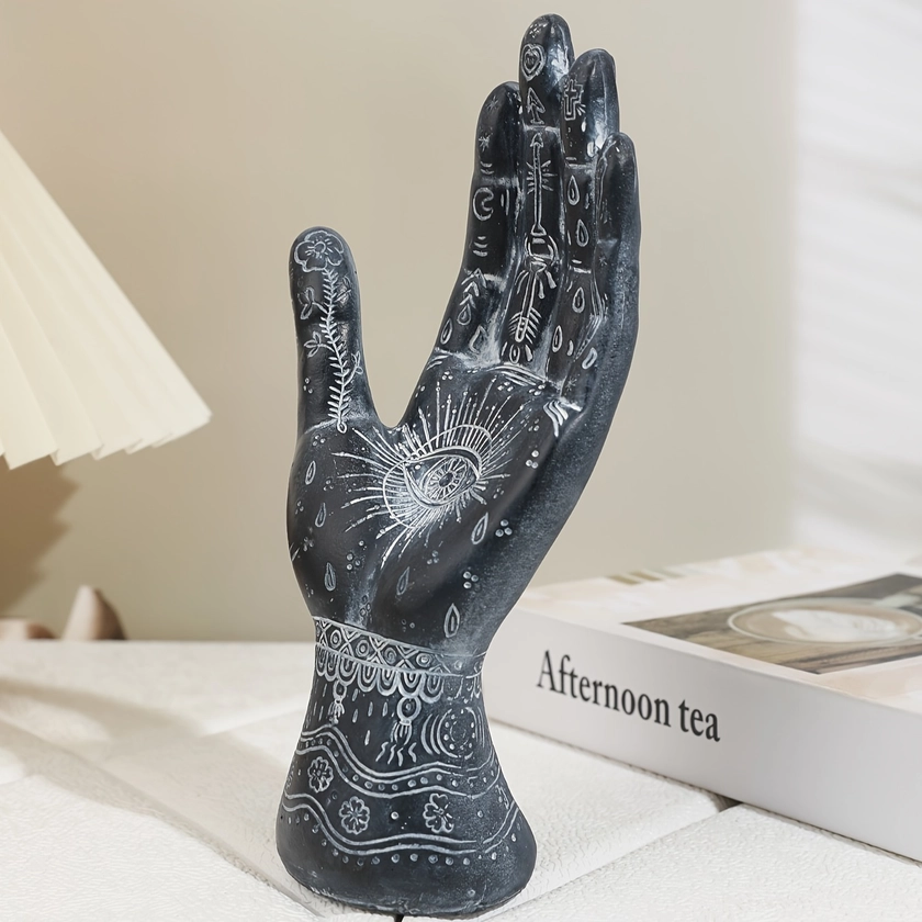 Halloween Home Decor Resin Hand Figurine Magic Runes – - Temu