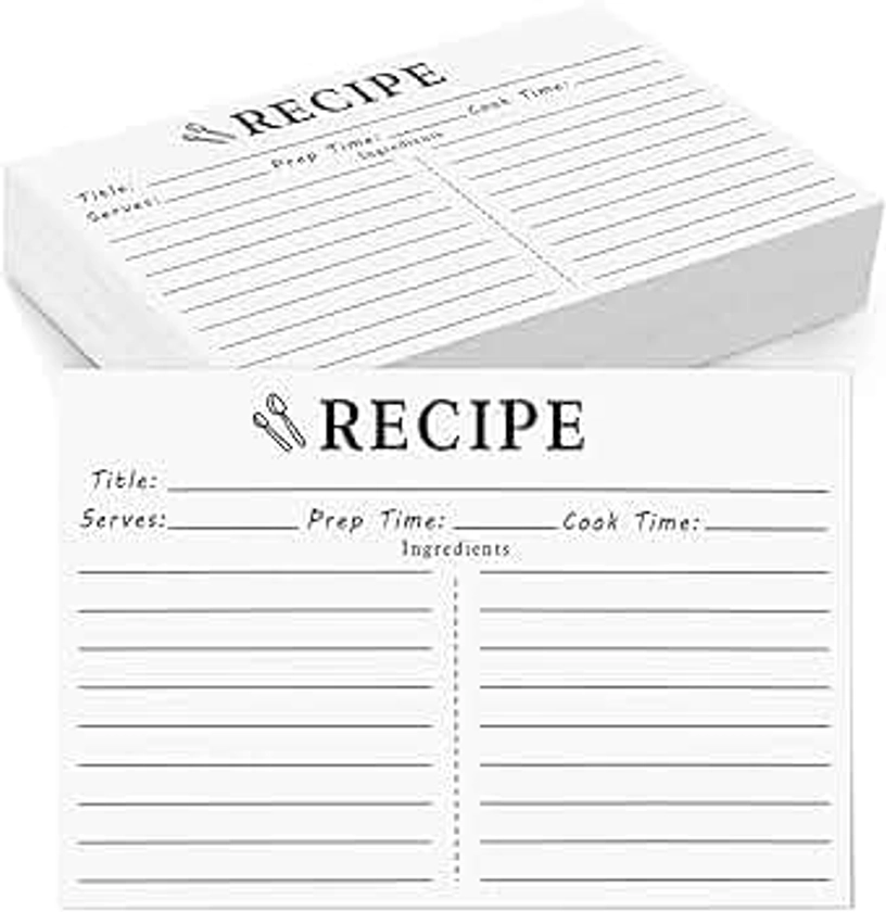 70 Count Recipe Cards, Recipe Cards 4x6 White, 4x6 Recipe Cards Double Sided, Blank Recipe Cards for Bridal Shower and Wedding