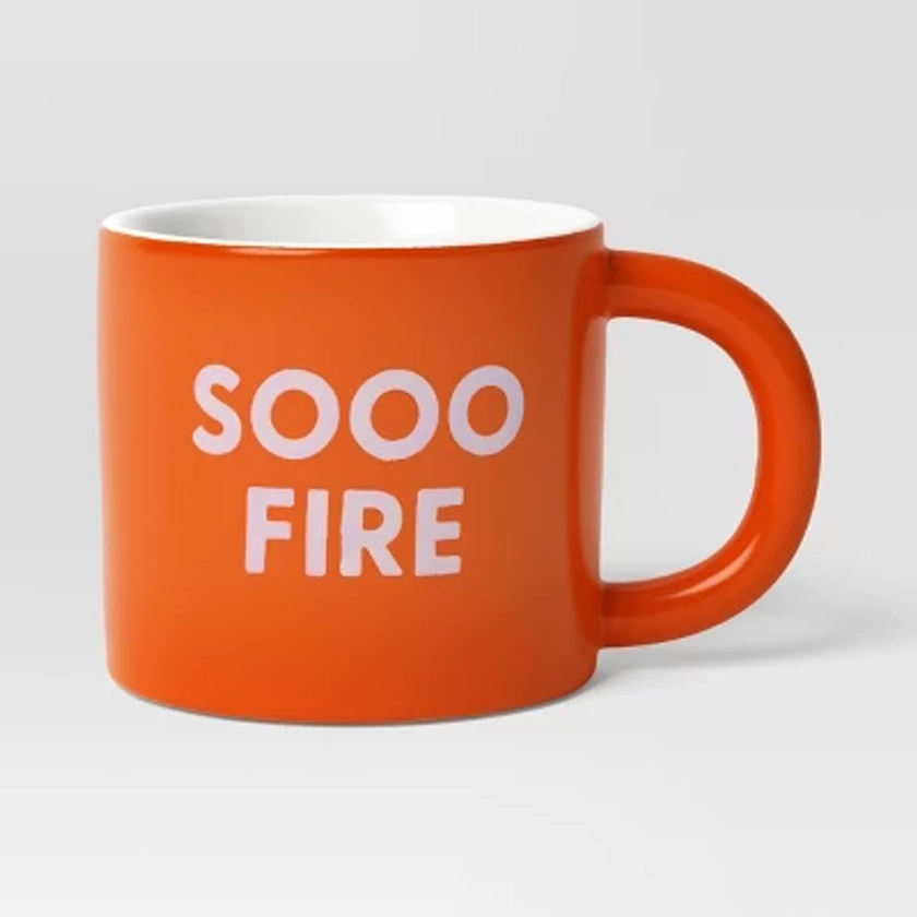 16oz Stoneware Sooo Fire Mug Orange - Room Essentials™