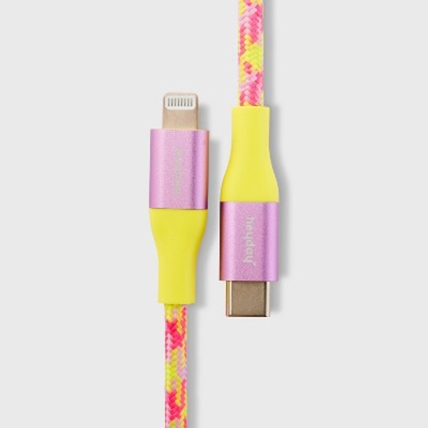 4' Lightning to USB-C Braided Cable - heyday™ Neon Smiley