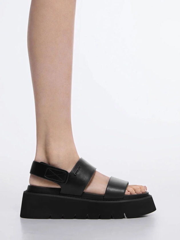 Jadis Chunky Flatform Sandals - Black