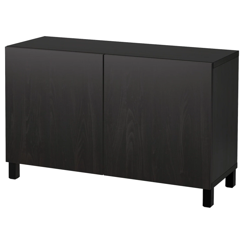 BESTÅ combinaison rangement portes, brun noir/Lappviken/Stubbarp brun noir, 120x42x74 cm - IKEA Belgique