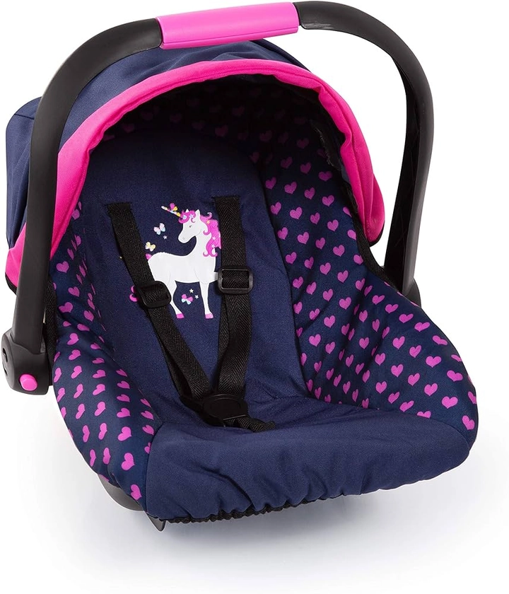 Bayer Design Baby Doll Deluxe Car Seat with Canopy- Blue and Pink