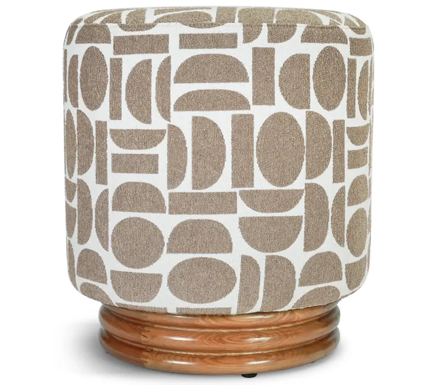 PIGNETO Pouf, Taupe géométrique, H50