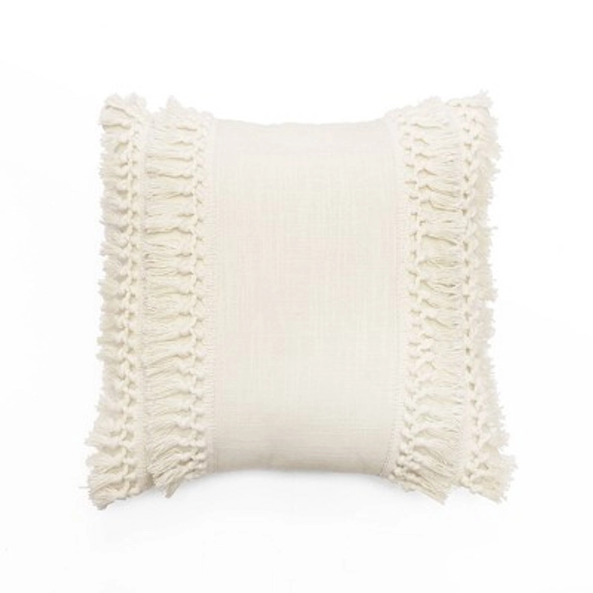 20"x20" Oversize Modern Maze Square Throw Pillow Off White - Lush Décor