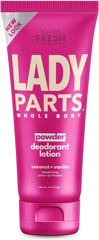 Amazon.com : Lady Parts Whole Body Deodorant Lotion For Women. Powder Lotion for Privates & Body to Stop Odor & Friction - Aluminum Free - CocoVanilla Scent - 4oz : Beauty & Personal Care