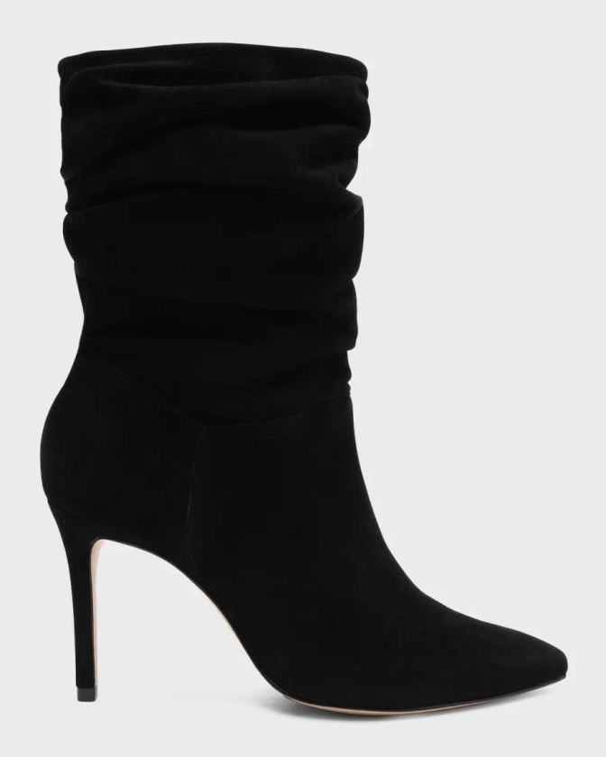 Schutz Ashlee Ruched Suede Stiletto Boots