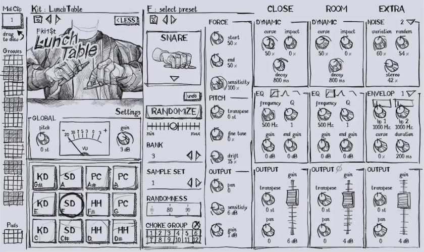 LunchTable - 1$t Pen-Tapping drum plugin