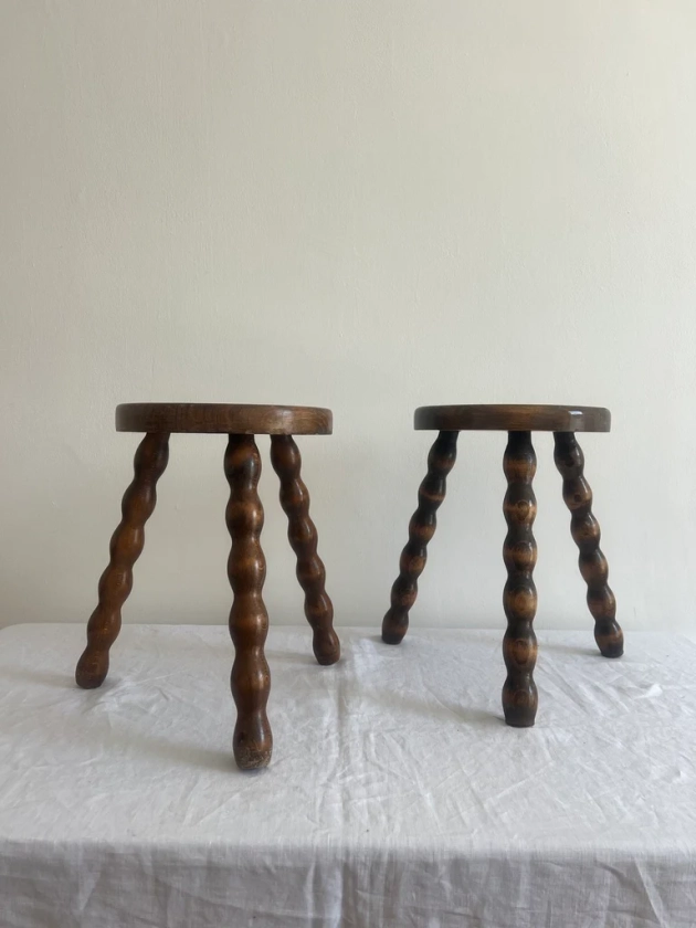 Pair of French bobbin stools
