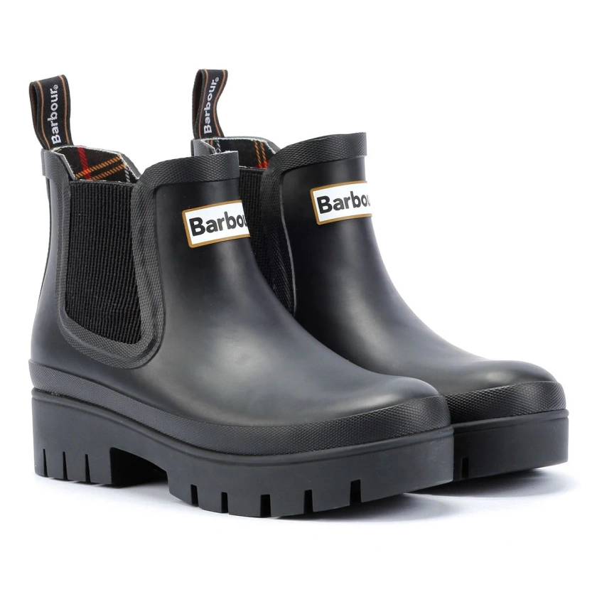 Barbour Halton Bottes En Caoutchouc Noires Pour Femmes – Tower London.FR