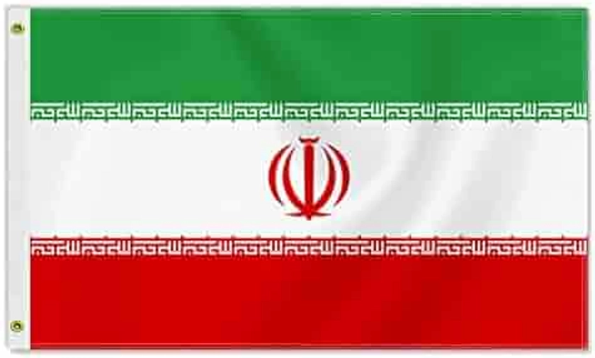 3×5 FT Iran Flag, Large 75D Iranian National Outdoor Banner,Decor For Patio Garden With Brass Gromment