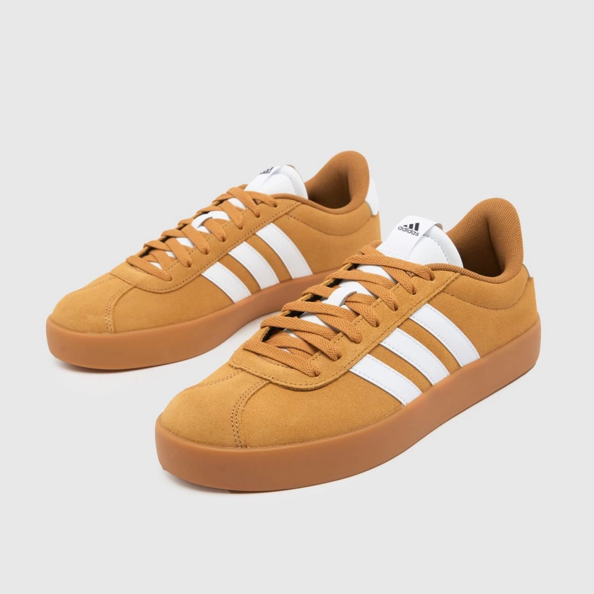 adidasvl court 3.0 trainers in white & beige