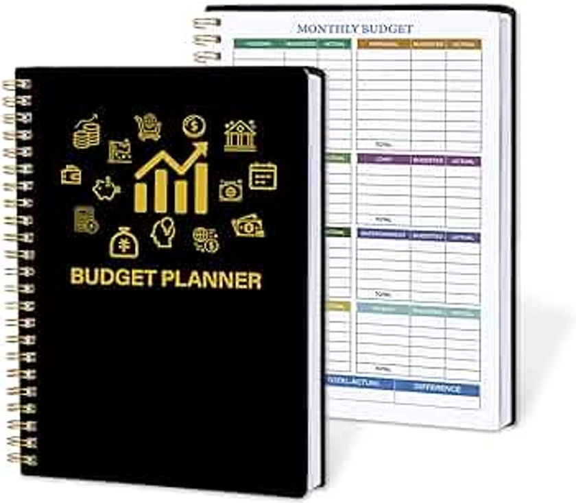 Budget Planner, Undated Monthly Finance Organizer, Expense Tracker Notebook with Monthly Goals, Checklist, Analysis Graph, A5 Size, Colored