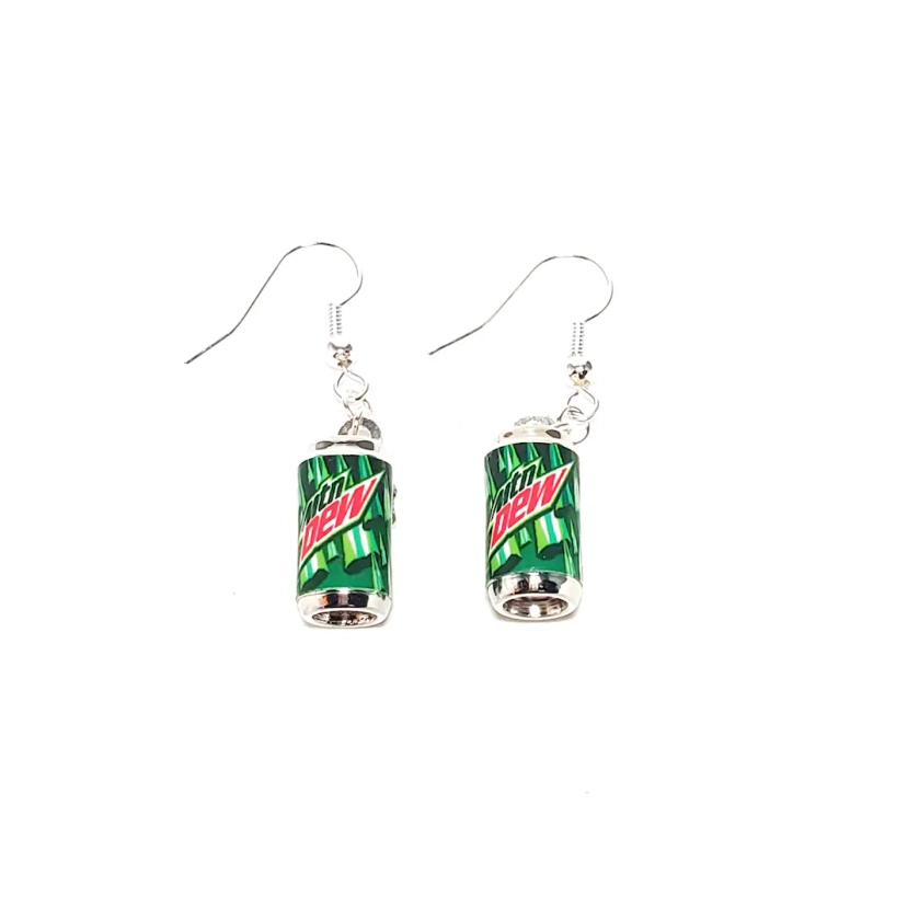 Mountain Dew Soda Can Dangle Earrings miniature Food Drink Earrings, Mini Food Jewelry, Mini Soda Can, Earrings, Jewelry, Accessories - Etsy