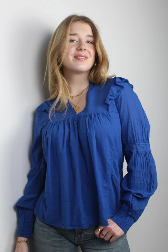 Pippa blouse - cobalt - Fashiontiger.nl