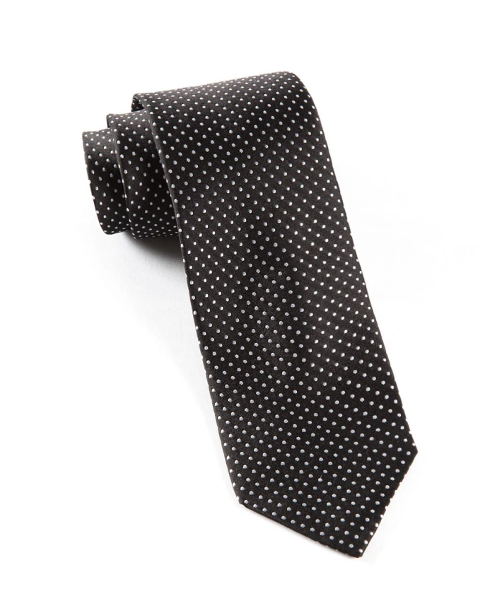 Pindot Black Tie | Silk Ties | Tie Bar