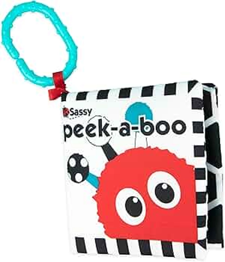 Sassy Peek-A-Boo Activity Book | Developmental Book for Babies with High Contrast and Crinkle Pages | for Ages Newborn and Up