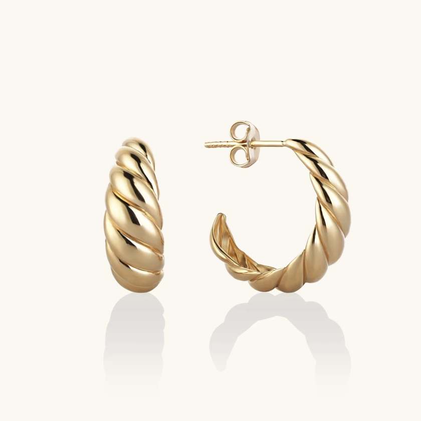 Croissant Earrings in Gold