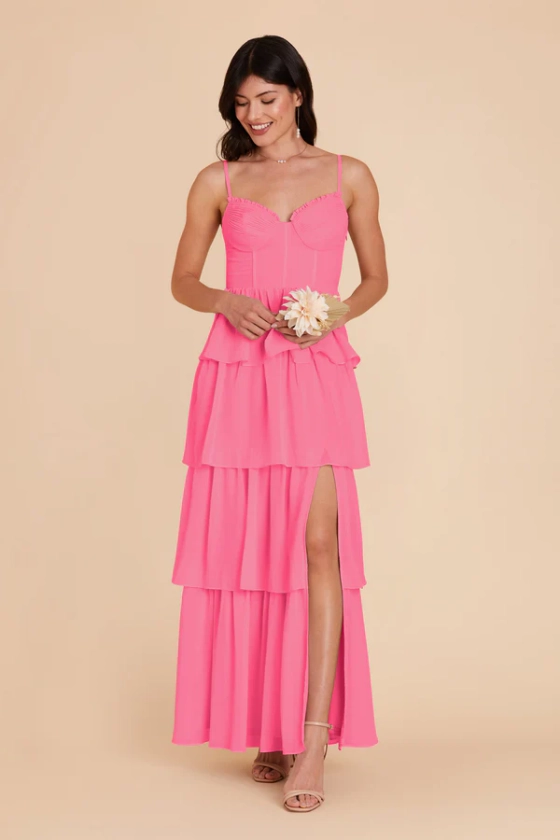 Lola Chiffon Dress - Bon Bon Pink