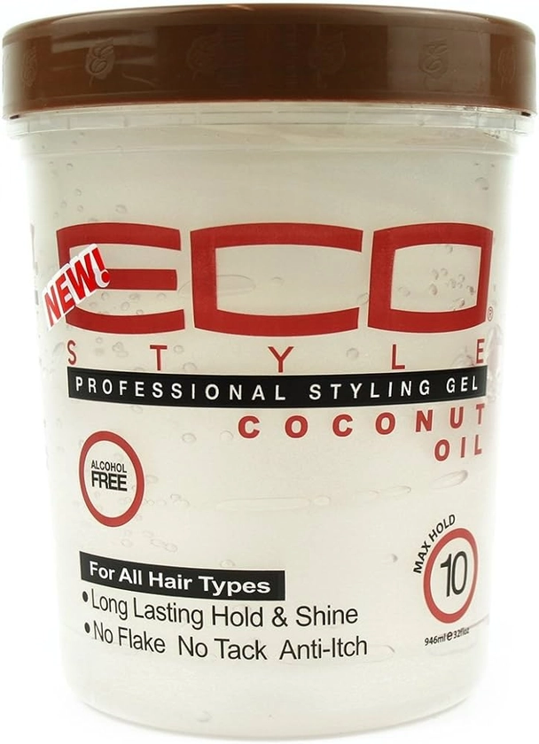 Eco Styler Gel coiffant professionnel à l’huile de coco Tenue maximale 946 ml