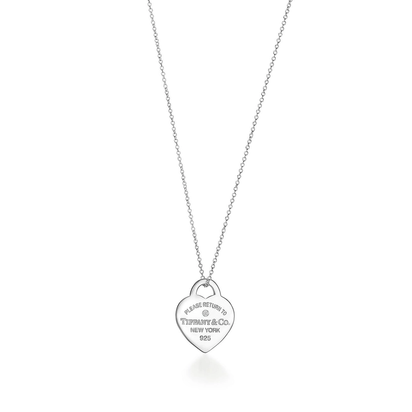 Return to Tiffany® Heart Tag Pendant in Sterling Silver with a Diamond, Small | Tiffany & Co.