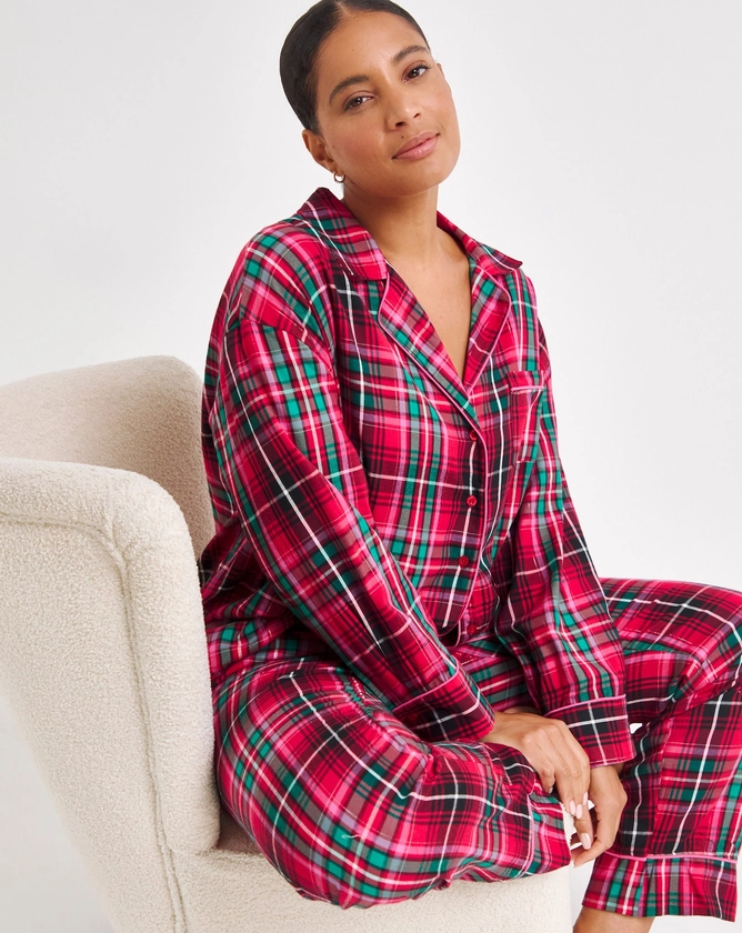 Christmas Check Button Through Pyjama Set