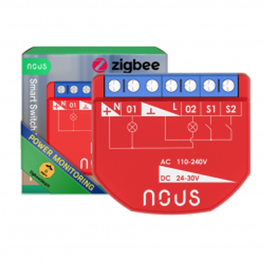 NOUS - Module Zigbee ON/OFF + Mesure de consommation - 2 charges