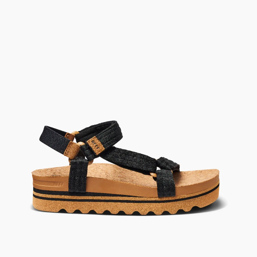 Women's Cushion Rem Hi Sandals in Black/Tan | REEF®