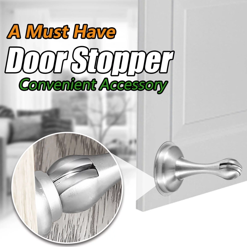 Konghyp Invisible Magnetic Door Stopper with High-Strength Punch- Suction Device