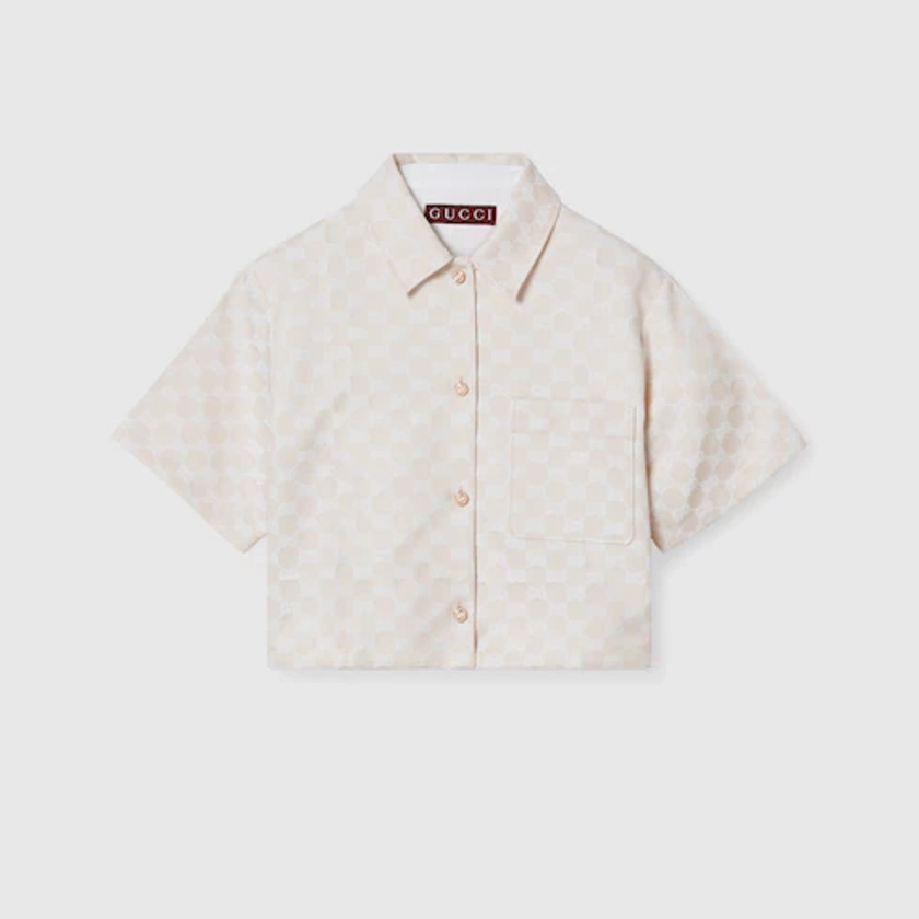 GG cotton gabardine shirt