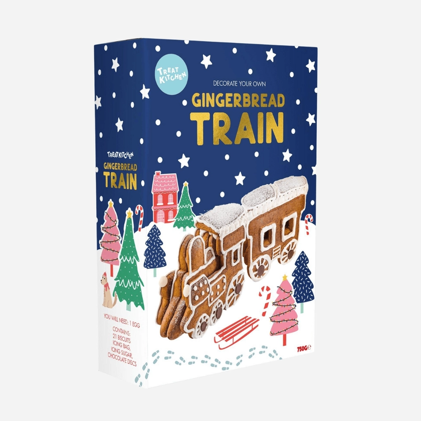 The Treat Kitchen Build Your Own Gingerbread Train Decorating Kit | Discount Dragon