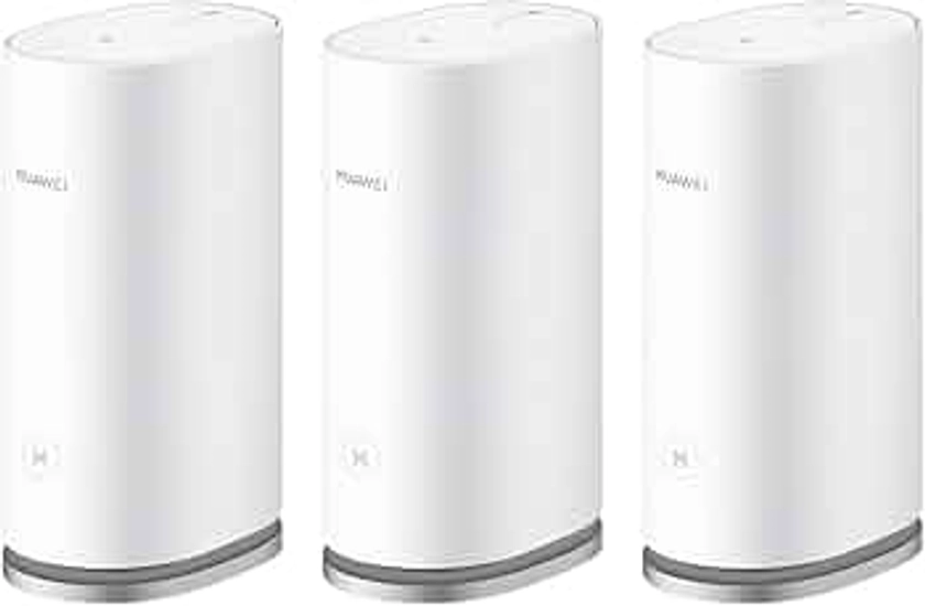 HUAWEI Mesh 3(3-Pack) AX 3000Mbps Système Mesh WiFi pour la Maison - Couverture de 600m²,Connecter jusqu'à250 Appareils,3 Ports Ethernet Gigabit, Connexion en Un Clic,Contrôle Parental,WPA3