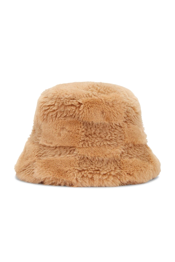 Gilly Butterscotch Checkerboard Shearling Hat