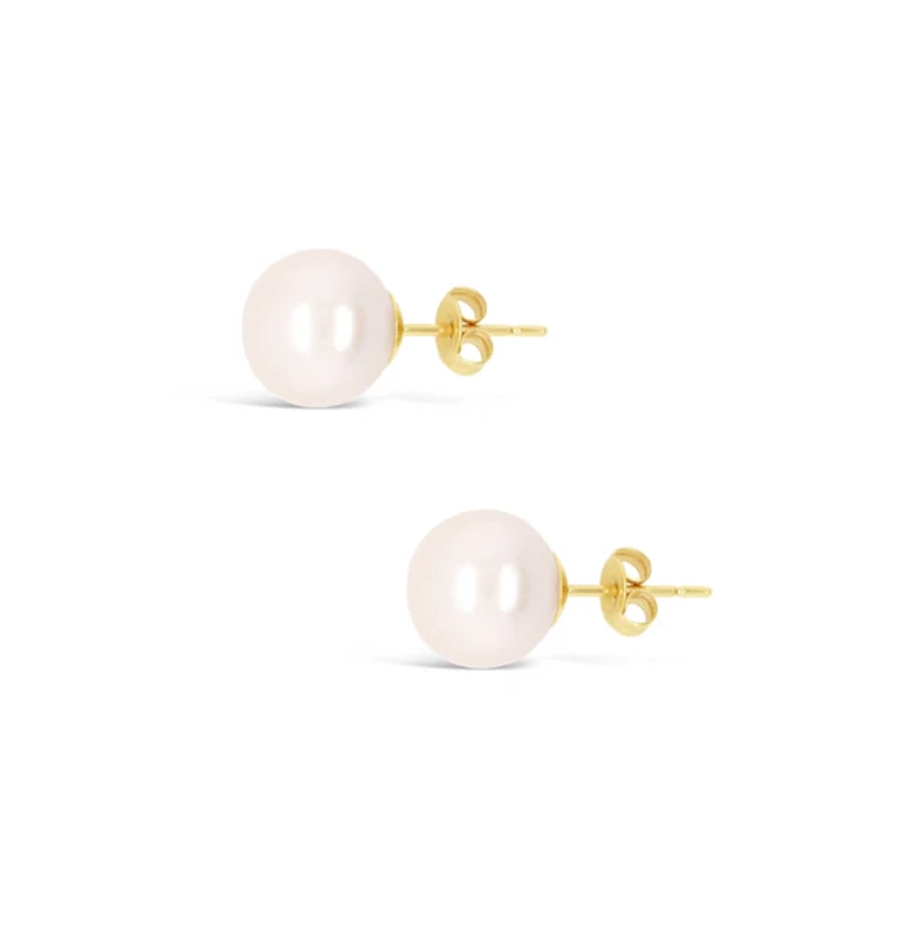 Power Pearl Stud Earring 9ct Gold