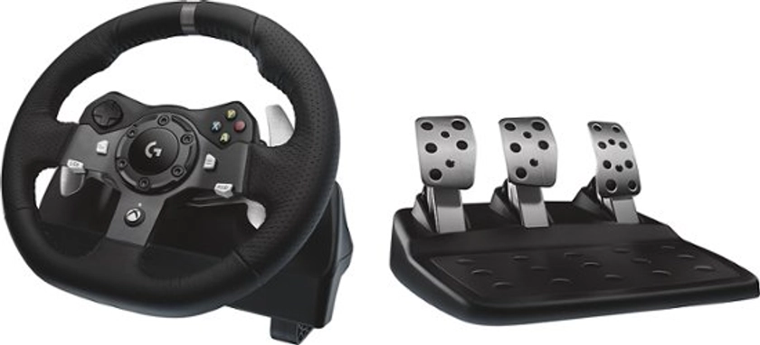 Logitech - G920 Driving Force Racing Wheel and Pedals for Xbox Series X|S, Xbox One, PC - Black