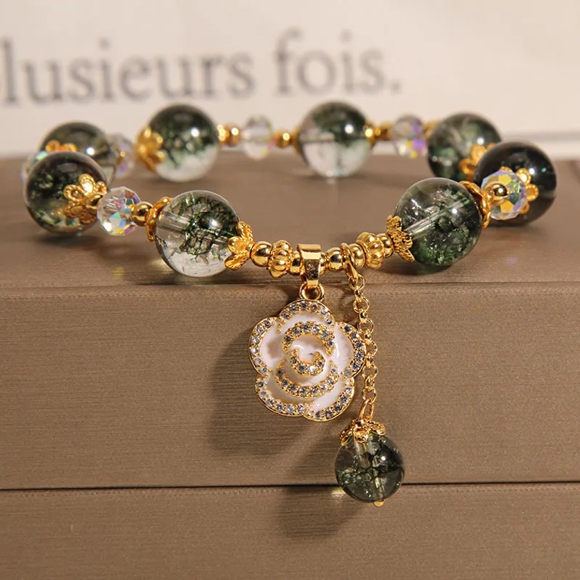 Bracelet Quartz Vert et Clair – Jardin Secret