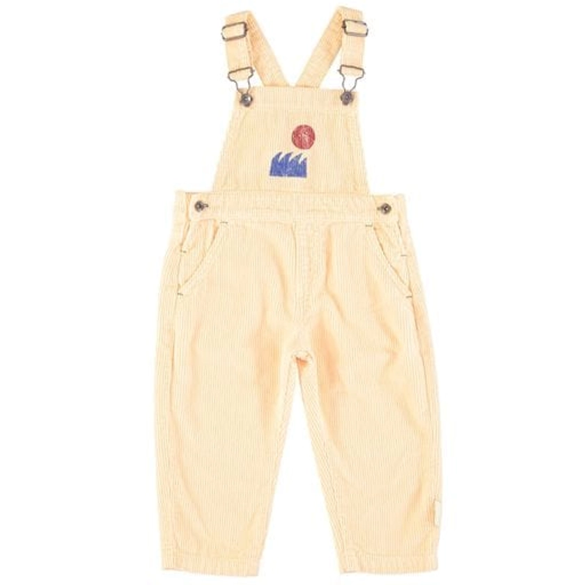 Kids Corduroy Dungarees Yellow with Sea Print