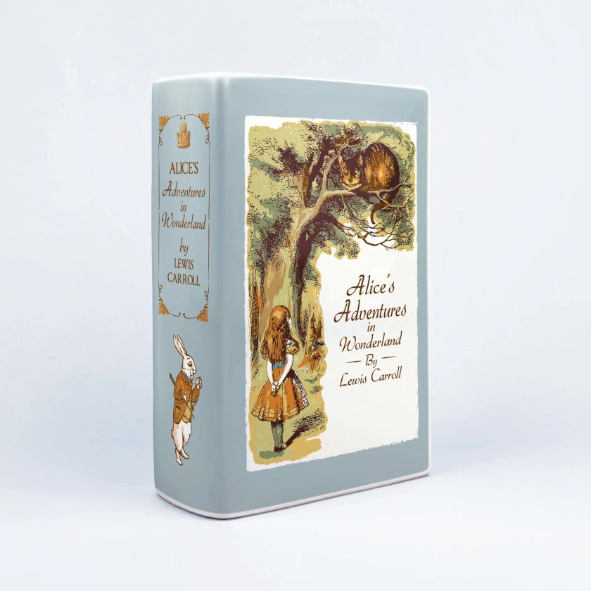 Alice&#39;s Adventures in Wonderland Ceramic Book Vase
