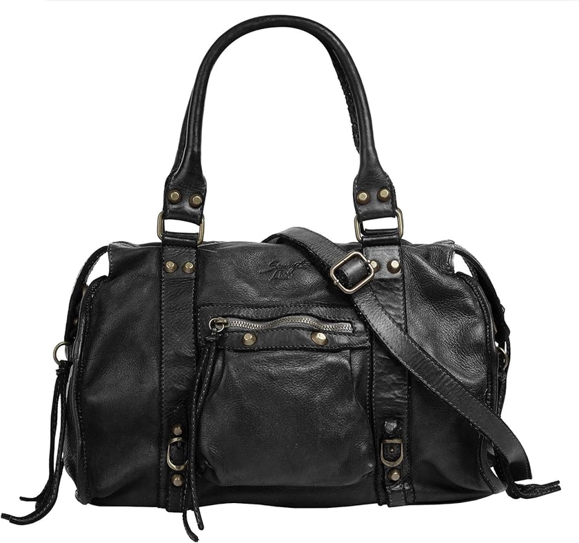 Samantha Look Sac shopping Femme cuir véritable | Made in Italy, Sac à bandoulière vintage, sac de transport avec fermeture éclair, grand sac à anses en cuir 021061