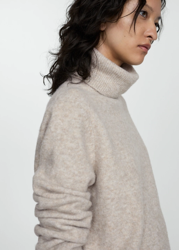 Pull-over maille col montant