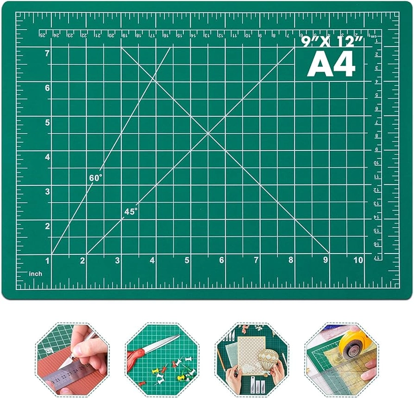 Amazon.com: anezus Self Healing Sewing Mat, Rotary Cutting Mat Double Sided 5-Ply Craft Cutting Board for Sewing Crafts Hobby Fabric Precision Scrapbooking Project 9inch x 12inch(A4): Home & Kitchen