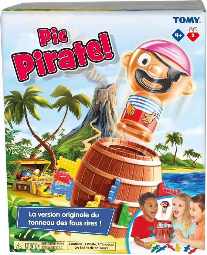 TOMY Officiel - Pic Pirate Jeux de Société pour Enfants, Jouet pour Noël,Jouet Enfant 4 ans, Jeu Rigolo pour Groupes, Cadeau Anniversaire Idéal, Jeux 4 ans+