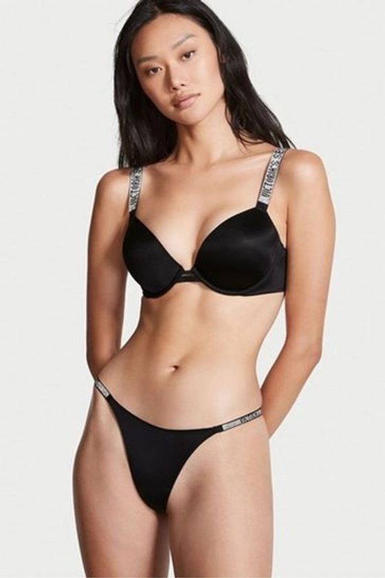 Victoria's Secret Black Smooth Shine Strap Push Up Bra