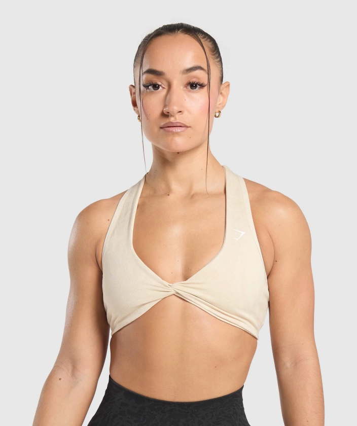 Gymshark Adapt Safari Seamless Bralette - Ecru White/Cream Beige