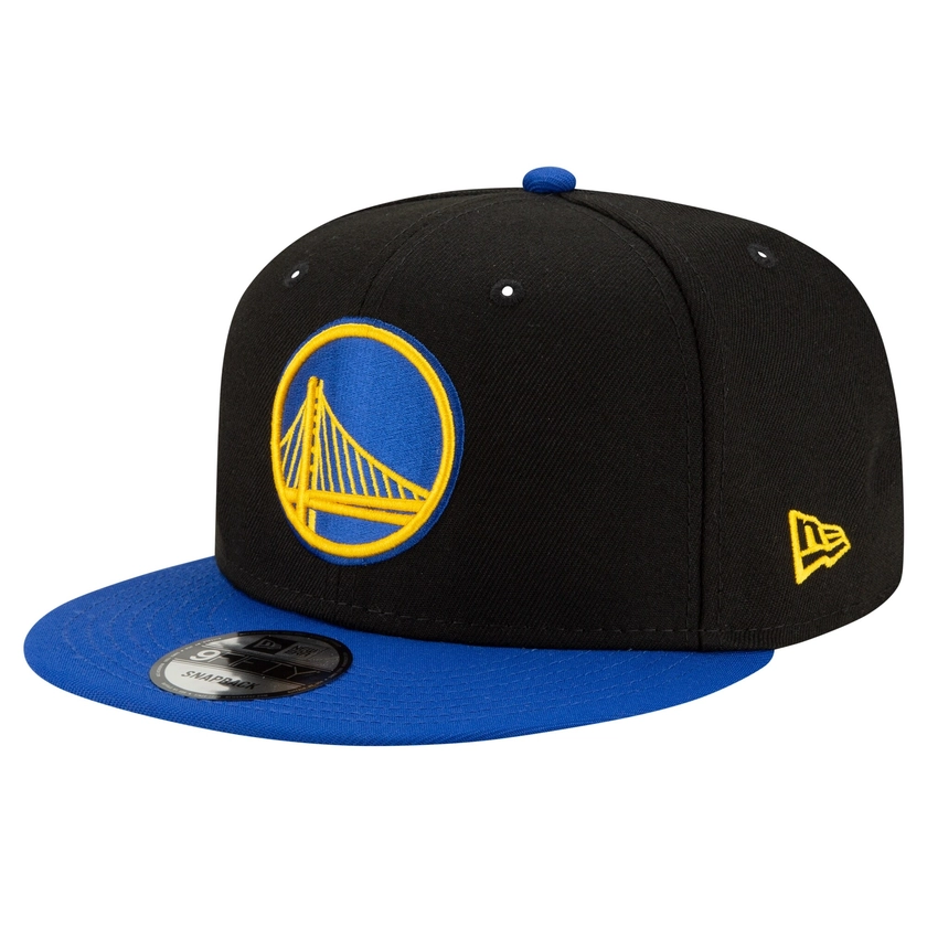 Men's Golden State Warriors New Era Black/Royal Official Team Color 2Tone 9FIFTY Snapback Hat