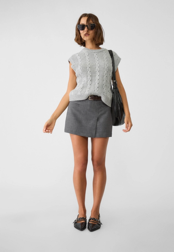 Crossover skort with belt - Women's See all | Stradivarius Italy