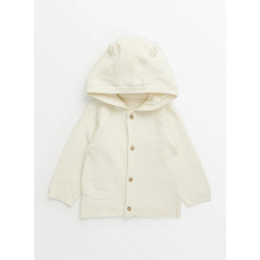 Buy White Hooded Bear Ear Cardigan Up to 3 mths | Jumpers and cardigans | Tu